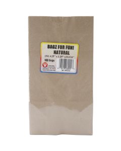Hygloss Gusseted Flat Bottom Bags 4.5"X2.5"X8.5" 100/Pkg-Natural/Kraft