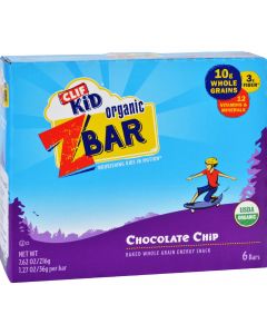 Clif Bar Clif Kid Zbar - Organic - Chocolate Chip - 7.62 oz - Case of 12