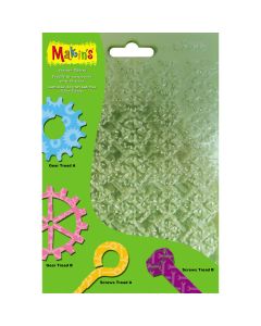 Makin's USA Makin's Clay Texture Sheets 7"X5.5" 4/Pkg-Set F (Gears & Screws) - Makin's Clay Texture Sheets 7"X5.5" 4/Pkg-Set F (Gears & Screws)