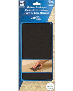 Loew-Cornell Medium Sandpaper 3.66"X9" 3/Pkg-240 Grit