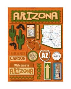 Reminisce Jet Setters Dimensional Stickers-Arizona