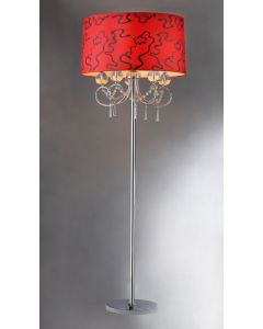 Warehouse of Tiffany Leonina Chrome Fire Fabric Floor Lamp