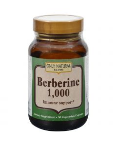 Only Natural Berberine - 1000 mg - 50 Vegetarian Capsules