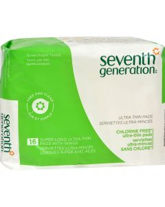 Seventh Generation Pads - Ultra Thin Super Long with Wings - 16 ct - Case of 12