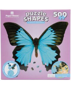 Paper House Jigsaw Shaped Puzzle 500 Pieces 17"X23"-Mountain Blue Butterfly