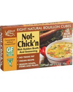 Edward and Sons Edwards and Sons Natural Bouillon Cubes - Not Chick n - 2.5 oz - Case of 12