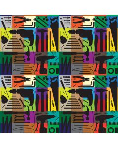 A-Line Flat Wrap Wrapping Paper 19"X27" 2 Sheets/Pkg-Masculine - Tools