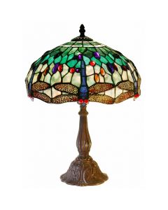 Warehouse of Tiffany Tiffany Style White DragonflyTable Lamp