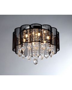 Warehouse of Tiffany Enyo Chrome and Crystal Shaded Ceiling Lamp