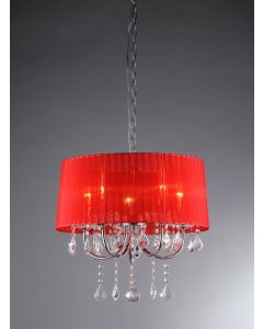 Warehouse of Tiffany Eurynome Crystal Wine Red 5-light Chandelier