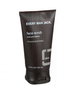 Every Man Jack Face Scrub and Pre Shave - Fragrance Free - 5 oz