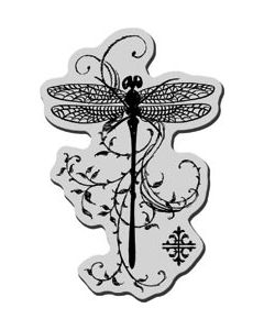 Stampendous Cling Stamp 4.75"X4.5"-Dragonfly Vine