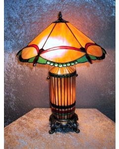 Warehouse of Tiffany Tiffany-style Unique Mission Lamp with Light-up Base