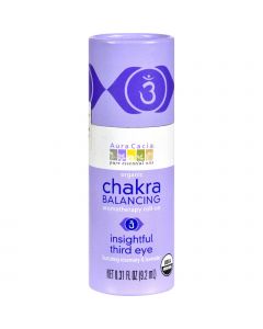 Aura Cacia Organic Chakra Balancing Aromatherapy Roll-on - Insightful Third Eye - .31 oz