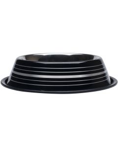 Westminster Pet Products Fashion Steel Bowl Black W/Stripes 32oz-