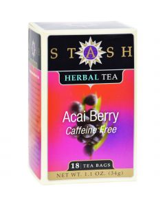 Stash Tea Stash Premium Caffeine Free Acai Berry Herbal Tea - 18 Tea Bags - Case of 6
