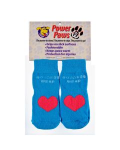 Woodrow Wear Power Paws Advanced Extra Large Blue / Red Heart 2.75" - 3.125" x 2.75" - 3.125"