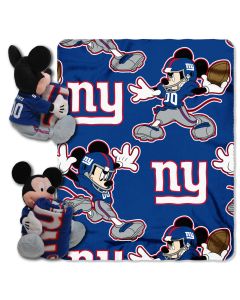 The Northwest Company NY Giants -Disney 40x50 Fleece Throw w/ 14" Plush Mickey Hugger
