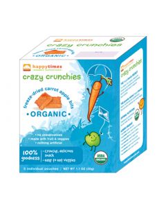 Happy Baby HappyTimes Crazy Crunchies Freeze-Dried Bits Carrot Apple - Case of 30 - .7 oz