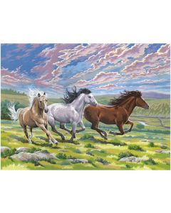 Reeves Paint By Number Kit 12"X16"-Galloping Horses