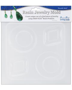 Yaley Resin Jewelry Mold 6.5"X7"-Diamonds & Rounds - 4 Cavity