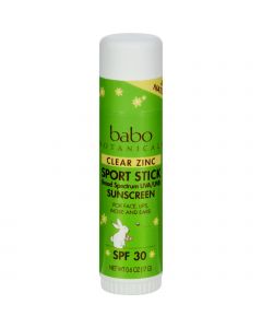 Babo Botanicals Zinc Sport Stick - Clear SPF 30 - Case of 12 - .6 oz