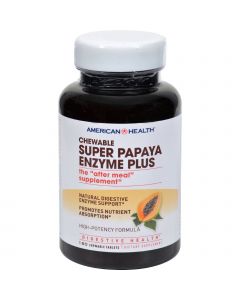 American Health Super Papaya Enzyme Plus Chewable - 180 Chewable Tablets