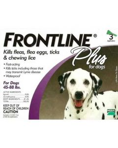 Frontline Flea Control Plus for Dogs And Puppies 45-88 lbs 3 Pack