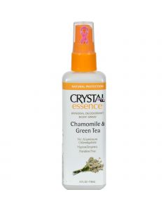 Crystal Essence Mineral Deodorant Body Spray Chamomile And Green Tea - 4 fl oz