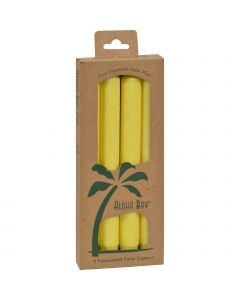 Aloha Bay Palm Tapers Yellow Candle Unscented - 4 Candles