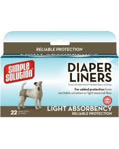 Simple Solution Disposable Dog Diaper Liners Light Flow 22 pack White