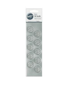 Wilton Seals 50/Pkg-Silver Heart