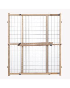 North States Wide Wire Mesh Pet Gate White, Wood 29.5" - 50" x 32"
