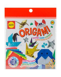 Alex Toys Origami Paper 6"X6" 18/Pkg-Assorted Solids
