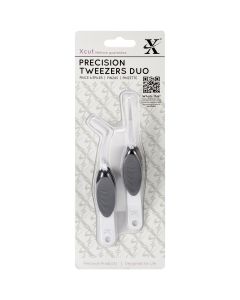 docrafts Xcut Soft Grip Precision Tweezers Duo Pack-