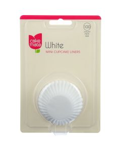 Cake Mate Cupcake Liners - White - Mini - 100 count - case of 8