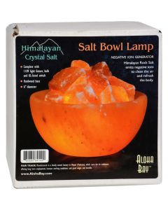 Himalayan Salt Bowl Lamp with Stones
