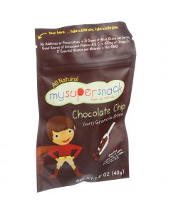 Mysupersnack Soft Granola Bites - Chocolate Chip - 1.41 oz - Case of 6