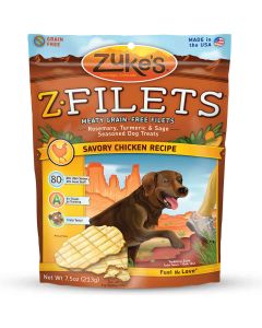 Zuke's Z-Filets Select Grain Free Dog Treat Grilled Chicken 7.5 oz.