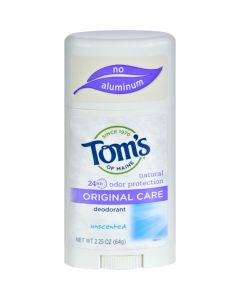Tom's of Maine Natural Original Deodorant Unscented - 2.25 oz - Case of 6