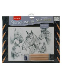 Reeves Sketching By Number Kit 12"X16"-Horse Montage