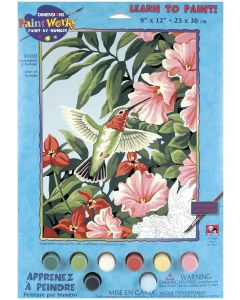 Dimensions Paint Works Paint By Number Kit 9"X12"-Hummingbird & Fuchsias