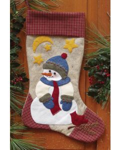 Rachel's Of Greenfield Snowman Stocking Woolfelt Applique Kit-10"X15.5"