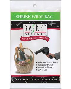 Photo Frog Basket Accents Shrink Wrap Bag Medium 24"X30" 1/Pkg-Clear