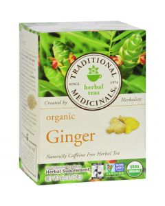 Traditional Medicinals Organic Ginger Herbal Tea - 16 Tea Bags - Case of 6