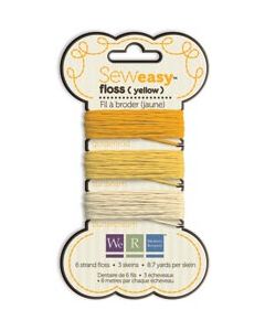 We R Memory Keepers Sew Easy Solid 6-Strand Floss 8.7yd 3/Pkg-Yellow