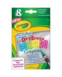 Crayola Washable Dry-Erase Crayons-Neon 8/Pkg