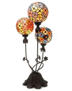 Warehouse of Tiffany Spherical Luminaria 3-light Table Lamp