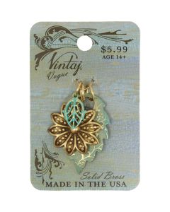 Vintaj Metal Accents-Daisy Fleur 15.9mm & 34.9mm 3/Pkg