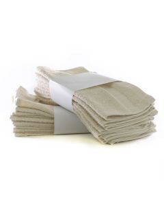 Bare Cotton Eco Cotton Washcloths - Beige - Cam Border  - Set of 24